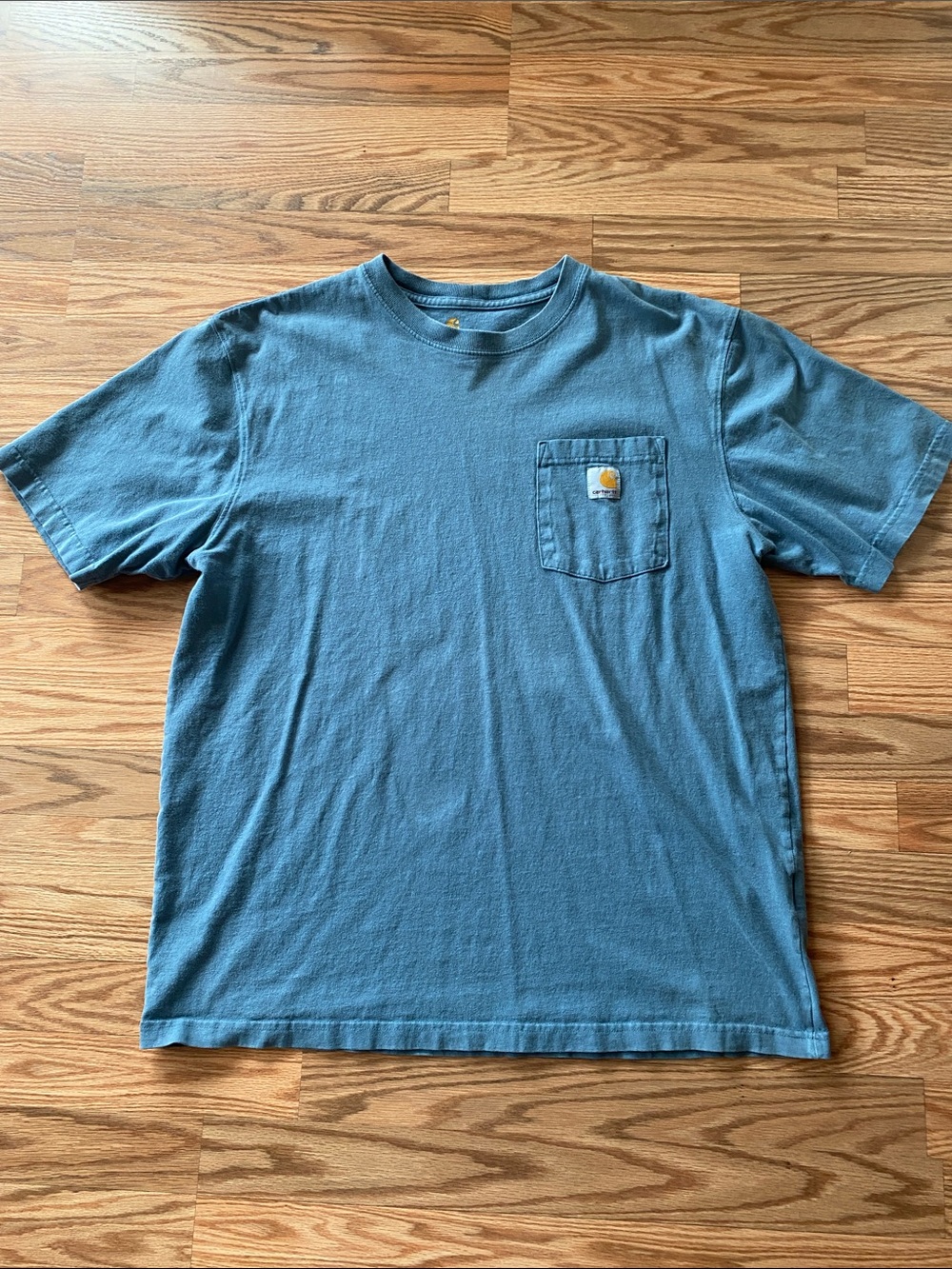 Carhartt Short Sleeve Pocket T‑Shirt in Steel Blue Large Base Layer